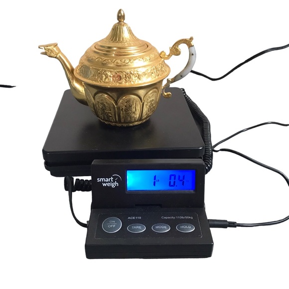 2 Piece Set Turkish Samovar Gold Plated Tea Coffee Ornate Engraving Tray and Pot - Picture 14 of 16